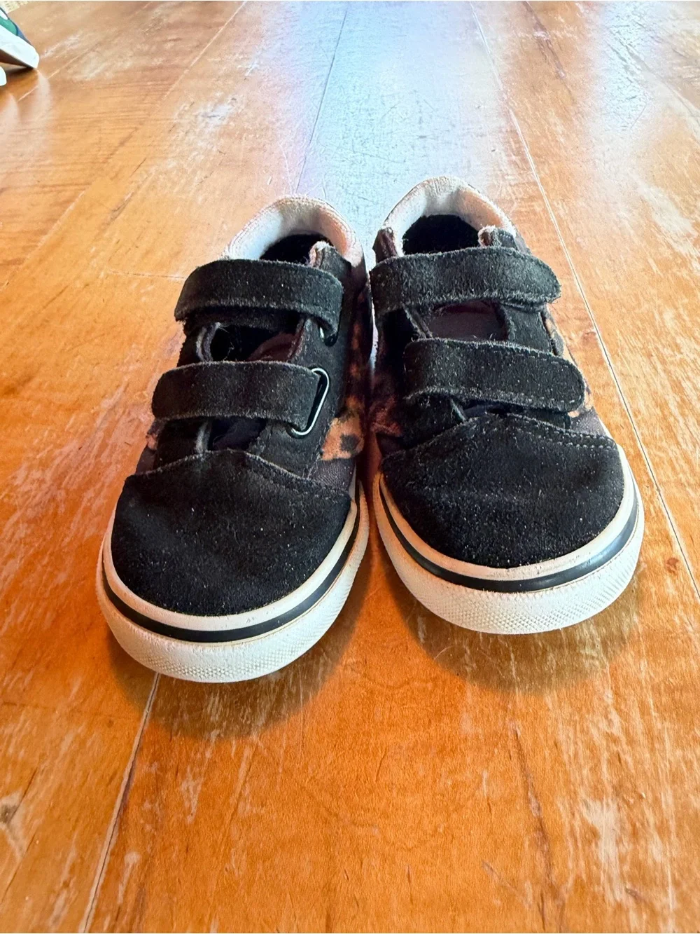 Vans Kids Black Sneakers with Leopard Accent